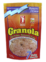 Granola Cereal with Banana, Coconut & Honey Bee.